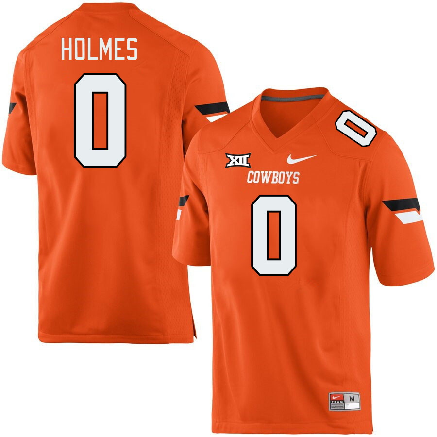 Oklahoma State Cowboys #0 Christian Holmes College Football Jerseys Stitched Sale-Retro Orange